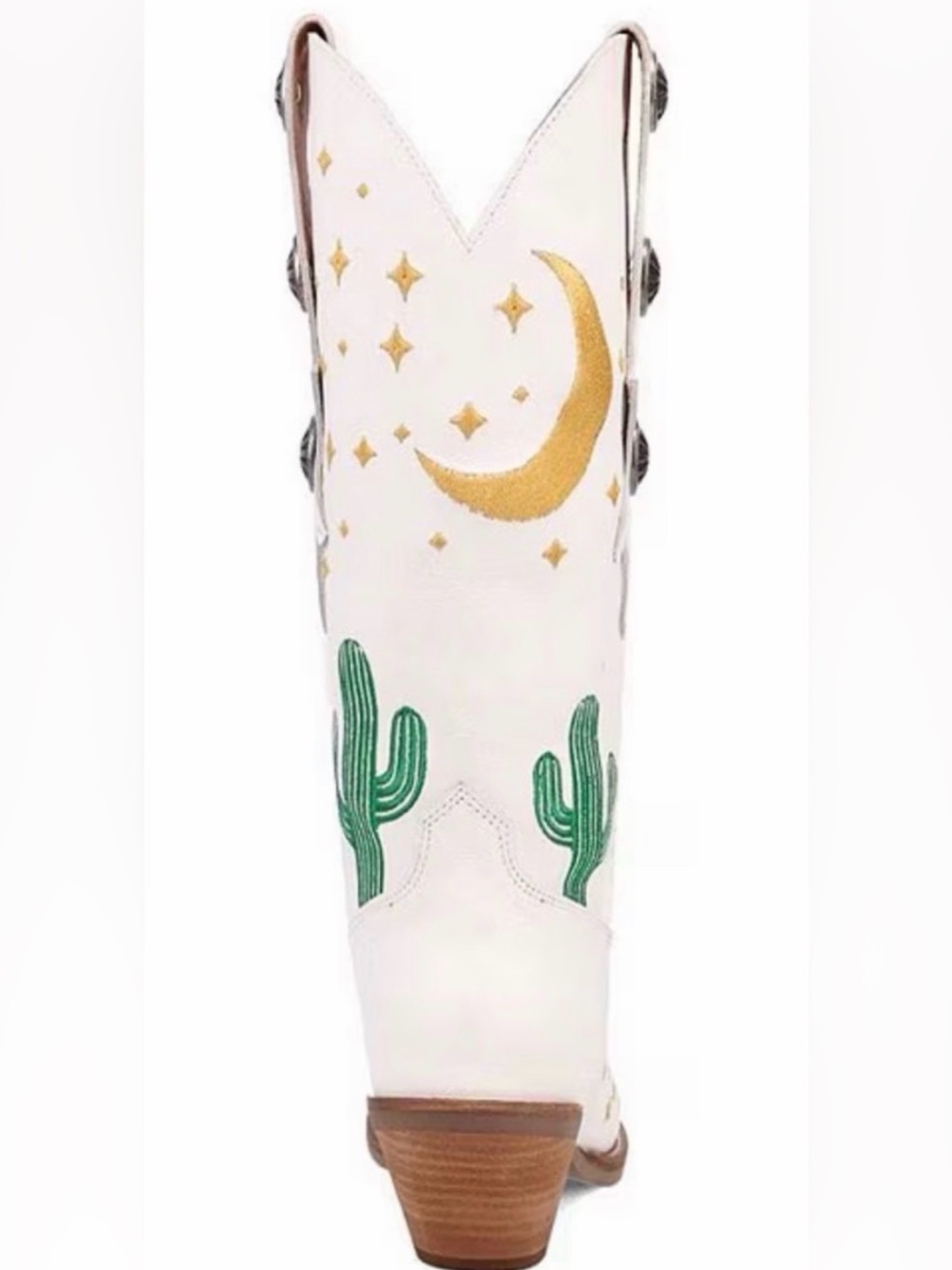 Dingo White Western Cactus Embroidered Mid-Calf Boots - Picture 6 of 9